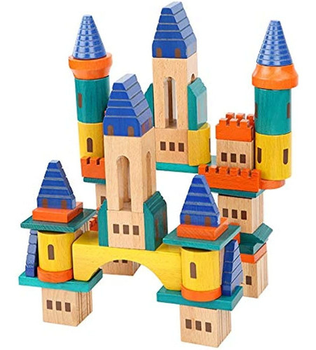 Juego De Bloques De Construcción De Castillo De Madera Juego