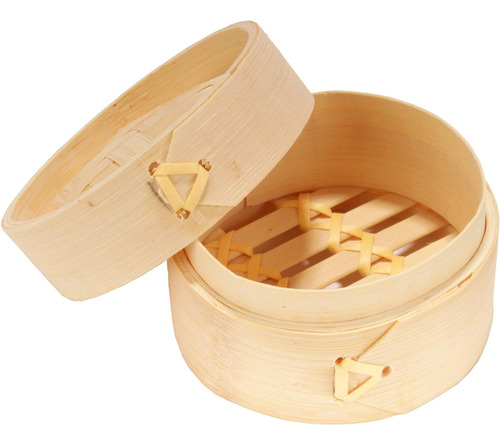 Bamboomn Mini Cesta De Bambú Dim Sum De 3 Pulgadas Para Post