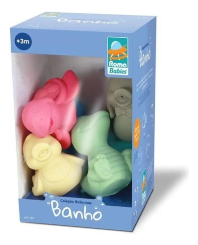 Coleção Bichinhos Coloridos Para Banho 6 Itens Banho Roma