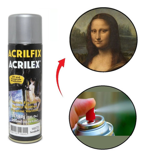 Verniz Spray Acrilfix Semi-brilho 300 Ml Seca Rápido Acrilex Cor Incolor