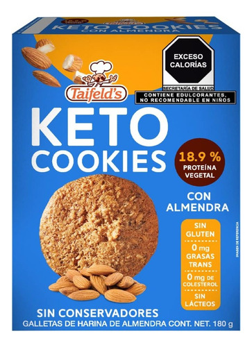 1 Caja Con 20pz De Keto Cookies Taifeld's 180g