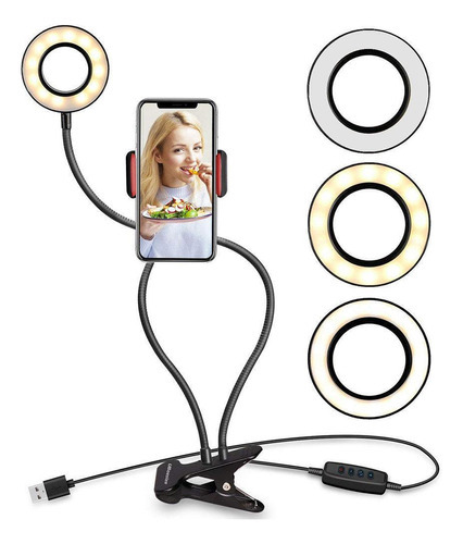 Ring Light Iluminador Suporte Live Stream Celular Controle