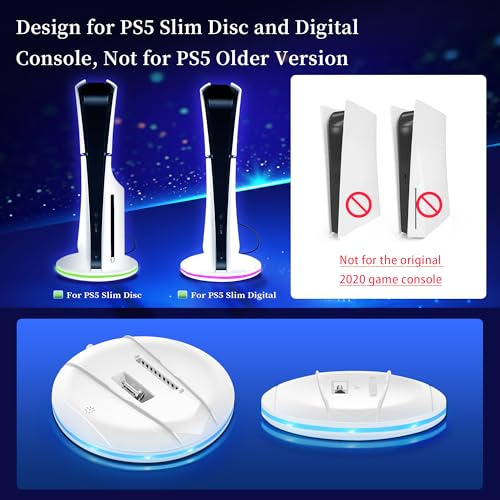 Stand Vertical Con Luces Para Ps5 Slim - Base Accesorios