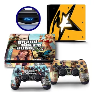 Skin Adesivo Ps4 Playstation 4 Slim Gta V 5