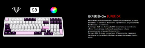 Teclado Gamer Mecânico Superframe Fusion Pro, Rgb Blu/wire Branco
