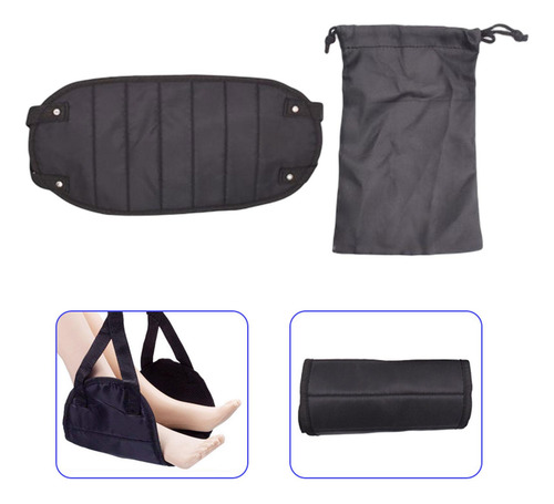 Hamaca Para Pies De Avión, Plegable, Ajustable, Negro