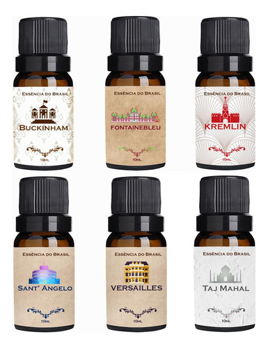 Kit 6 Essências Palácios E Castelos 10ml - Para Difusor