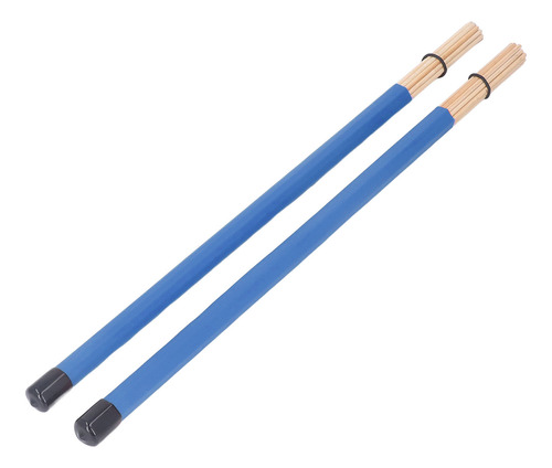 Cepillo Azul Para Tambor, 12 Unidades, 2 Baquetas De Bambú