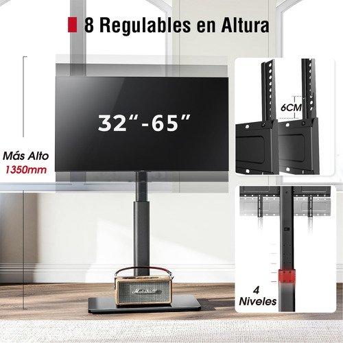 Soporte Para Tv De Piso Giro 60 Grados Inclinación Ajustable
