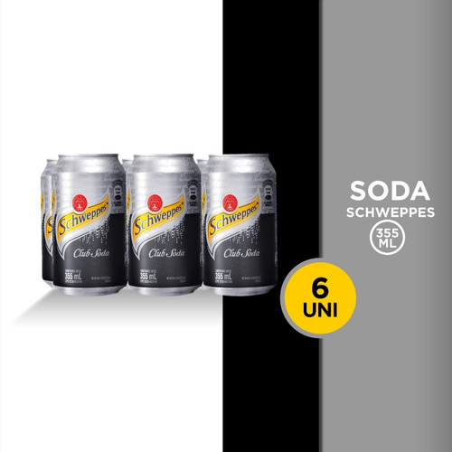 Soda Schweppes Lata 355ml 6 Unidades.