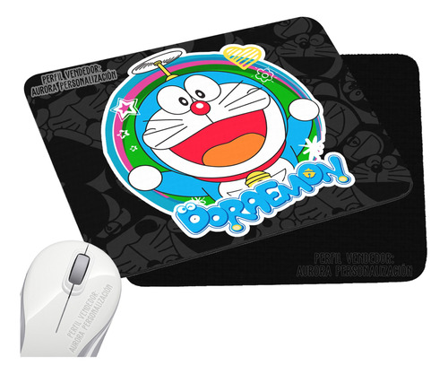 Pad Mouse Rectangular Doraemon Gato Cosmico Anime 5