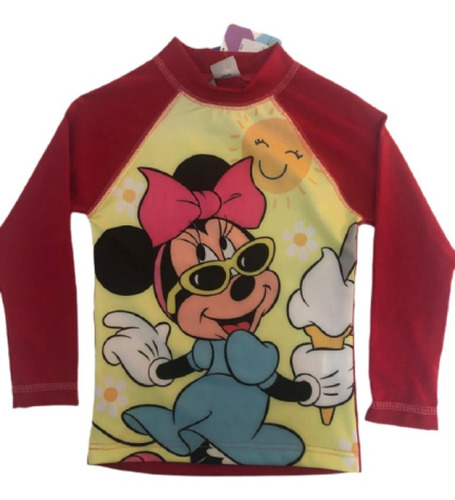 Remera Agua  Pileta Proteccion Solar Uv50 Cert Minnie Disney