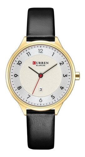 Relógio Curren Feminino Original Couro A Prova D'água