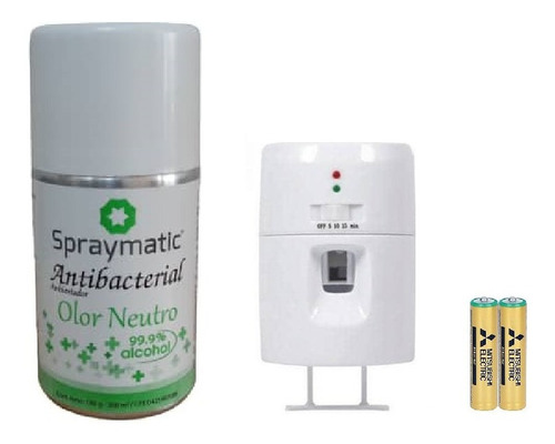 Dispensador Y  Envase Antibacterial Spraymatic Olor Neutro