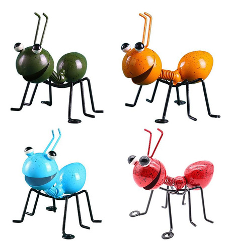 - 4 Pcs 3d Metal Ant Wall Art Decor Para Jardim Backyard