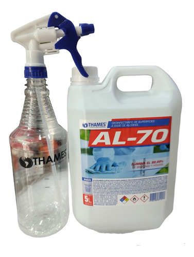 Combo Alcohol Bidón 5l. +pulverizador 1 Litro Súper Completo