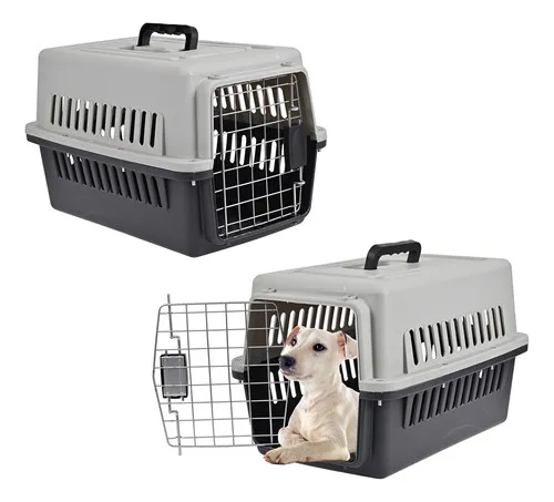 comprar Jaula Transportadora Portátil Para Perro Gato Mascotas Pequeñas Y Medianas Asa Transportadora Puerta Metalica Plegable Facil De Armar Materiales De Calidad Negro