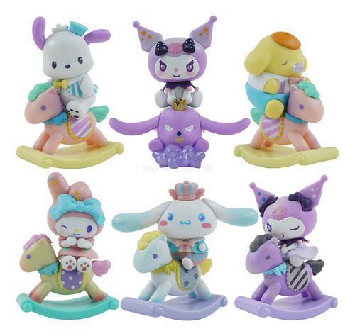 Figuras Sanrio Set X6 Hello Kitty Mymelody Cinnamoroll Kurom