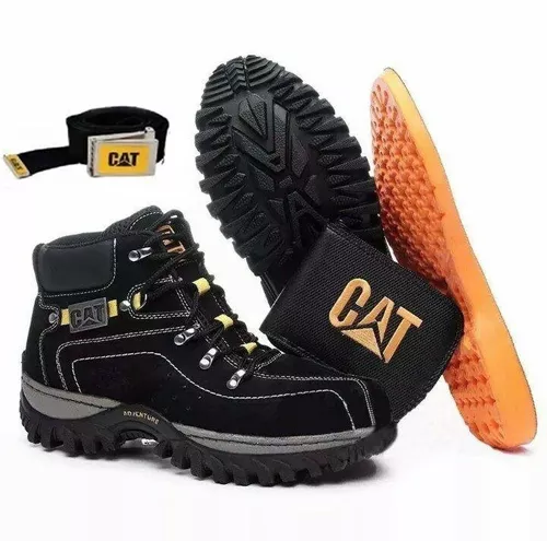 Bota caterpillar botina coturno couro vinho em Promoção na Americanas