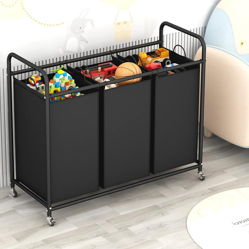 Linzinar 3-bag Laundry Sorter Carro De Cesta De Lavandería C