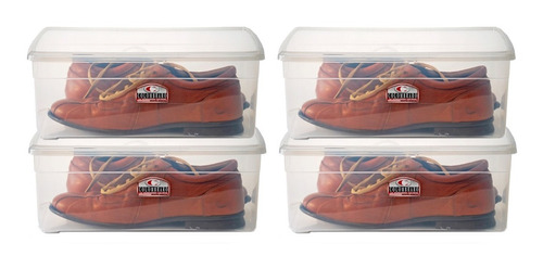 Cajas Plástica De Zapatos X4 10 Lts Apilable - Colombraro