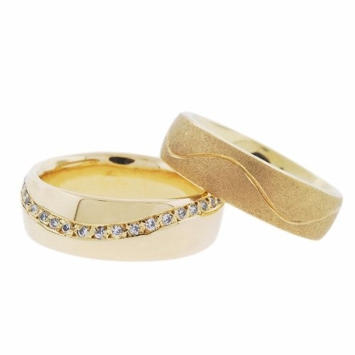 Alianças Ouro 18k Com Diamantes Mod. Cj1448