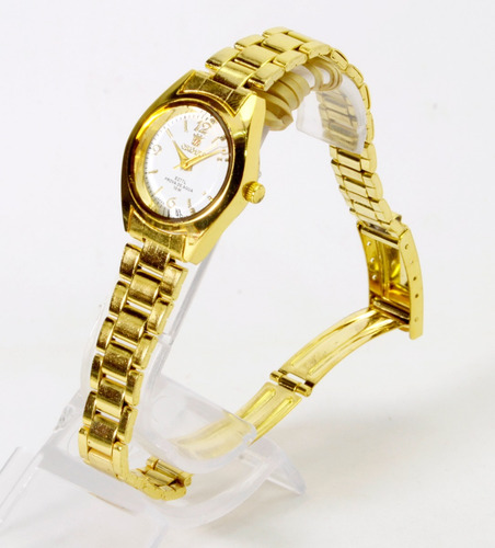 Relógio Feminino De Pulso Dourado Orimet Piqueno Barato.