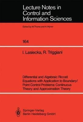 Libro Differential And Algebraic Riccati Equations With A...