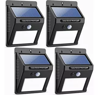 Lámpara De Luz Solar Impermeable Exterior De Pared Led 4pzs