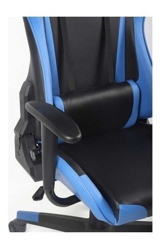 Imagen 8 de 10 de Silla Gamer Cabrera Tukasa Azul Con Negro Con Cojines Nueva