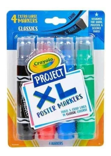 Marcadores Crayola Project Xl Poster 4 Colores Para Poster