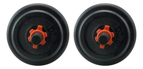 Juego De Mancuernas 15 Kg Acero Mango Abs 14 Piezas Gym Color Negro