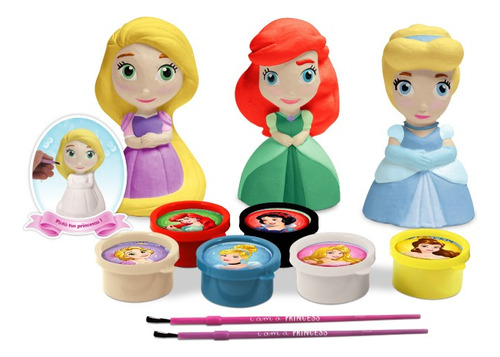 Set De Arte Para Pintar Muñecas 3 Princesas 12cm Ceramica