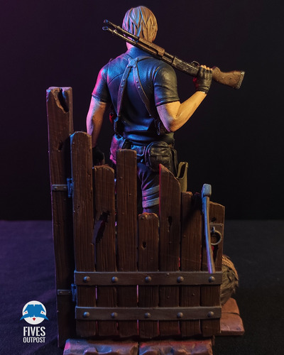 Leon Resident Evil 4 Pintado A Mão Em Resina 1:12