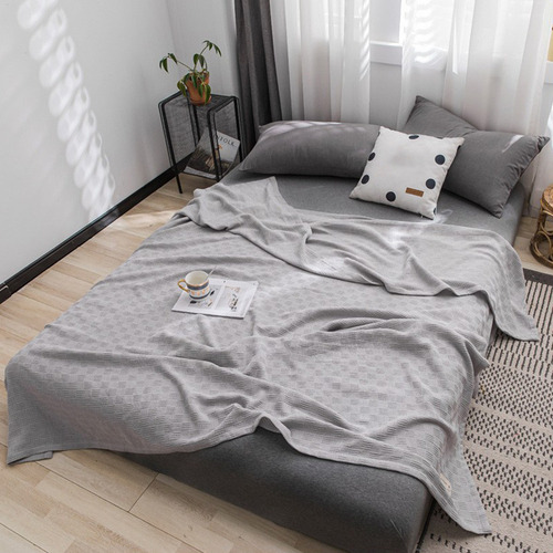 Manta De Cama De Algodón, Manta Térmica De Algodón Doble De