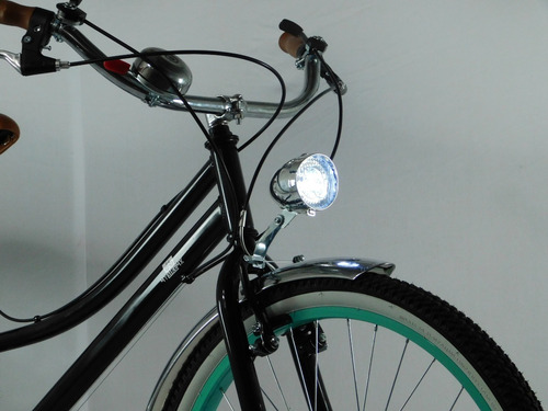 Imagen 3 de 10 de Bicicleta Retro Vintage Con Faro. Personalizada Con Tu Nombre. Accesorios Incluidos Y 18 Velocidades.