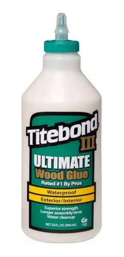 Imagem 4 de 5 de Cola Para Marceneiro Madeira Banco Titebond Iii - 946ml