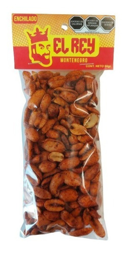 Caja Botanas El Rey Montenegro Cacahuate Enchilado 50 Piezas