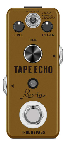 Rowin Tape Echo Delay Lef-3809 - Pedal de Efeito de Guitarra Digital com Armazenamento de Pedal de Som Timbre True Bypass Mini Size Full Metal Shell Lef-3809