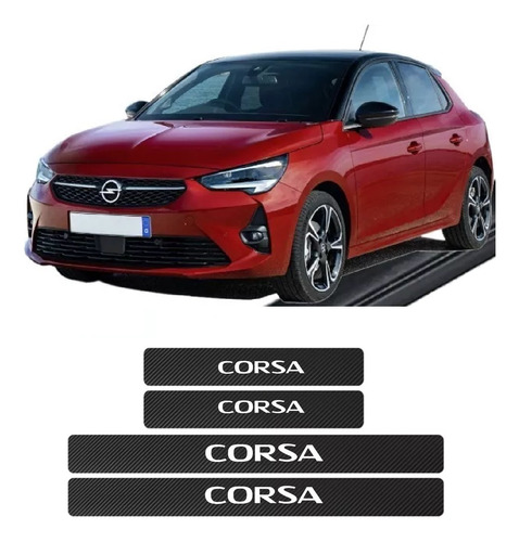 Sticker Cubre Estribos Fibra Carbon Par Opel Chevrolet Corsa