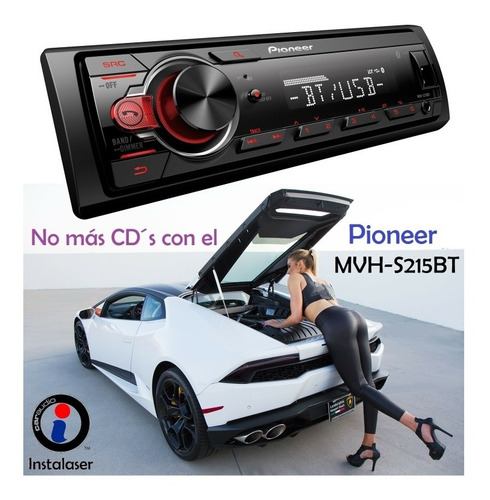 Imagen 5 de 6 de Radio Reproductor Pioneer Mvh-s215bt Bluetooth Usb Auxiliar