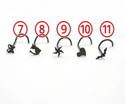 1pz Arete Piercing Nariz Poste Curvo Figura Acero Quirúrgico