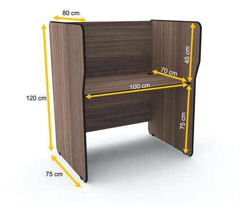 Baia Telemarketing Simples Inicial Pandin Maxxi - Walnut Walnut