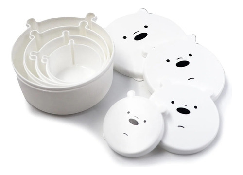 Set Contenedor Comida 4 Piezas Osos Escandalosos Taper Pote