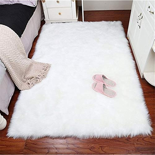 Faux Sheepskin Area Alfombra Silla Cubierta Asiento Pad Llan