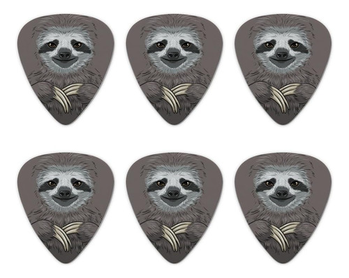 Cute Sloth Face Novedades Púas Para Guitarra Calibre Medio -