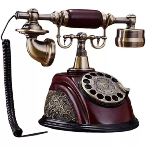 Sangyn Teléfono de marcación rotativa vintage Teléfono antiguo Teléfono  fijo retro Teléfono antiguo para decoración del hogar Oficina Cafetería Bar