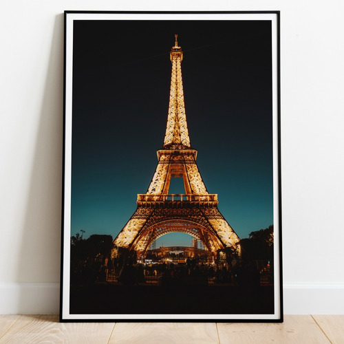Cuadro Ciudades Paris Eiffel 60x90 Marco + Lamina 4 Europa
