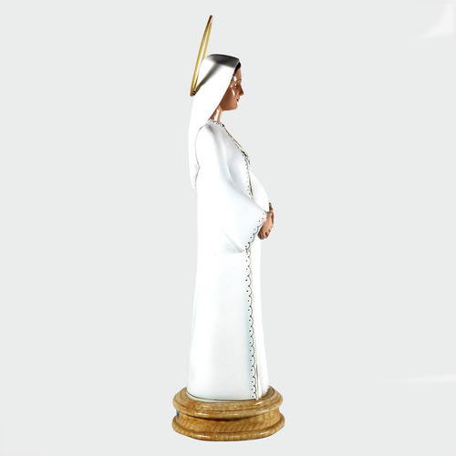Estatua Escultura Imagem 30cm Maria Nossa Senhora Grávida Cor Branco