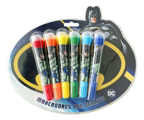 Marcadores Con Sellos Blow Pen Batman 6 Colores!